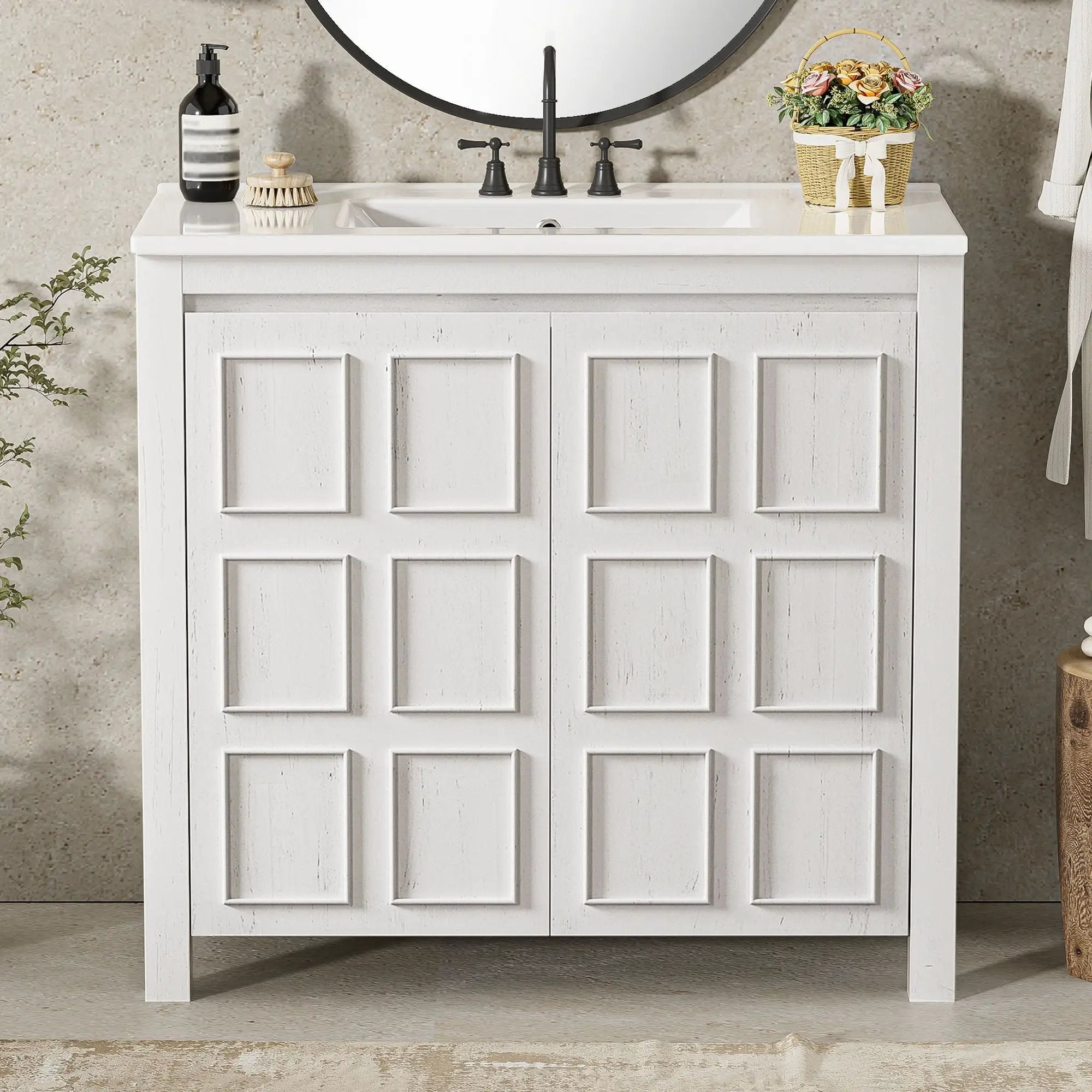 Bathroom Vanity Organizer With Sink, Combo Cabinet Set, Bathroom Storage Cabinet by Unique Piece Furniture