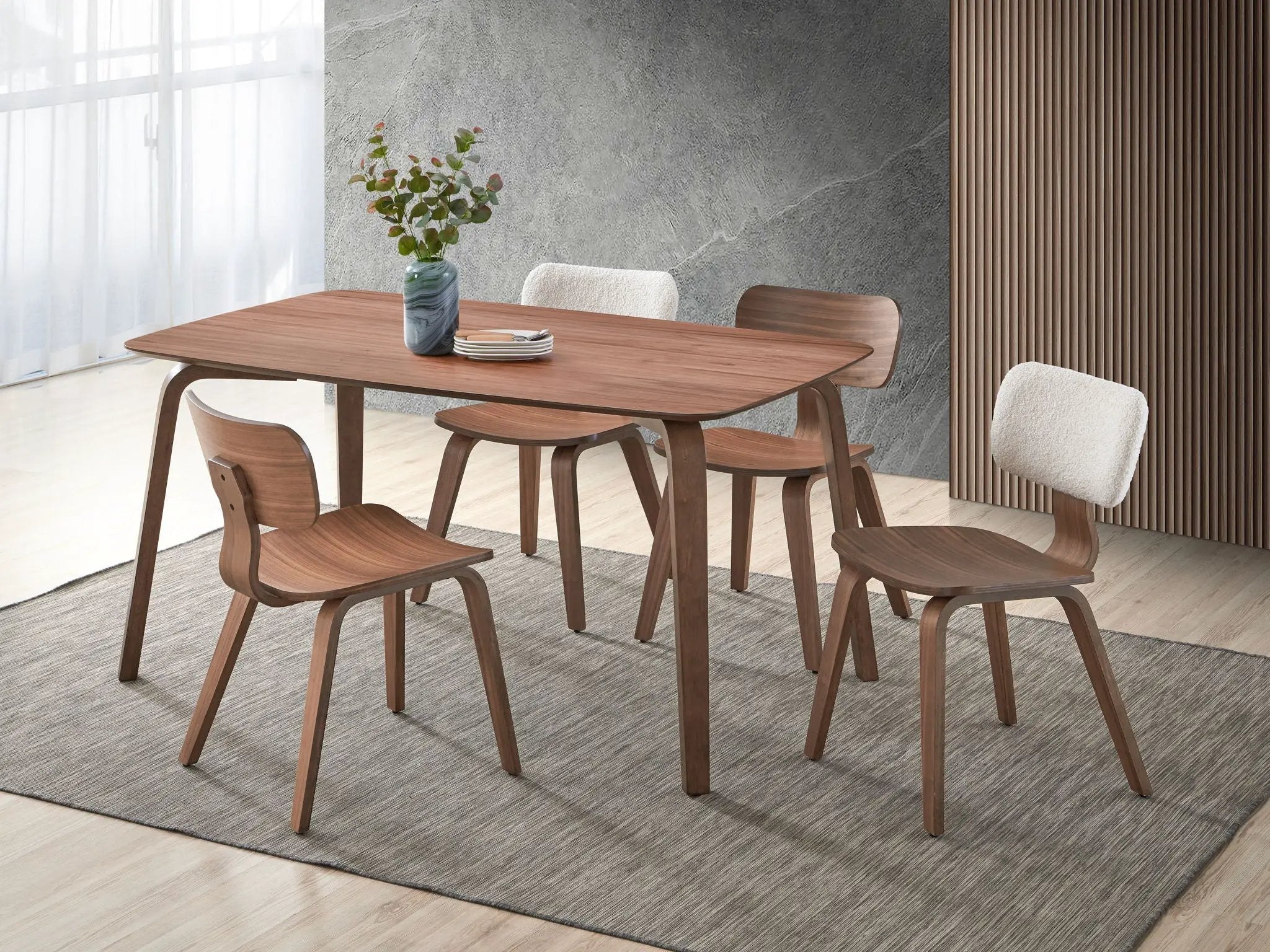 Casson - 5 Piece Dining Room Set - Walnut by Unique Piece Furniture