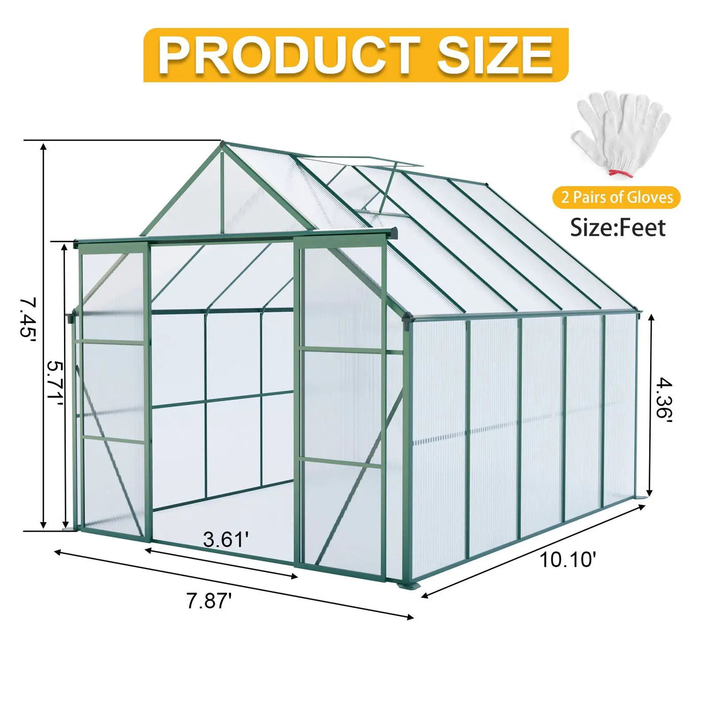 Double Door Polycarbonate house Raised Base And Anchor Aluminum Heavy Duty Walk In houses For Outdoor Backyard In All Season by HouseOfZazla