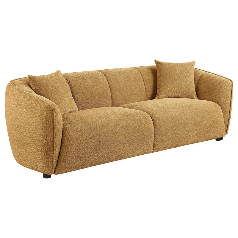 Aleisha Chenille Upholstered Sofa Mustard Yellow by Unique Piece Furniture