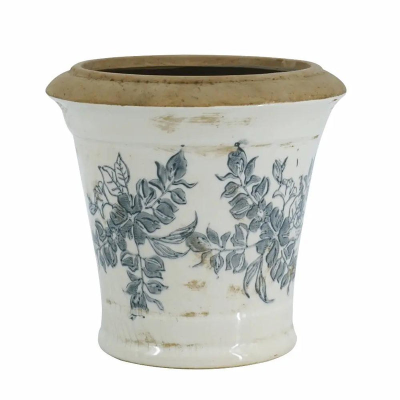 7.1x7.1x6.7' Ceramic Planter with Floral Pattern, Set of 2 by HouseOfZazla