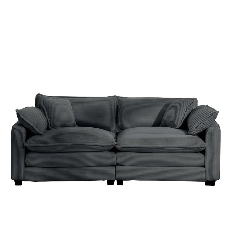 Modern 2 Seater With 4 Pillows, Upholstered Deep Seating Loveseat by Unique Piece Furniture