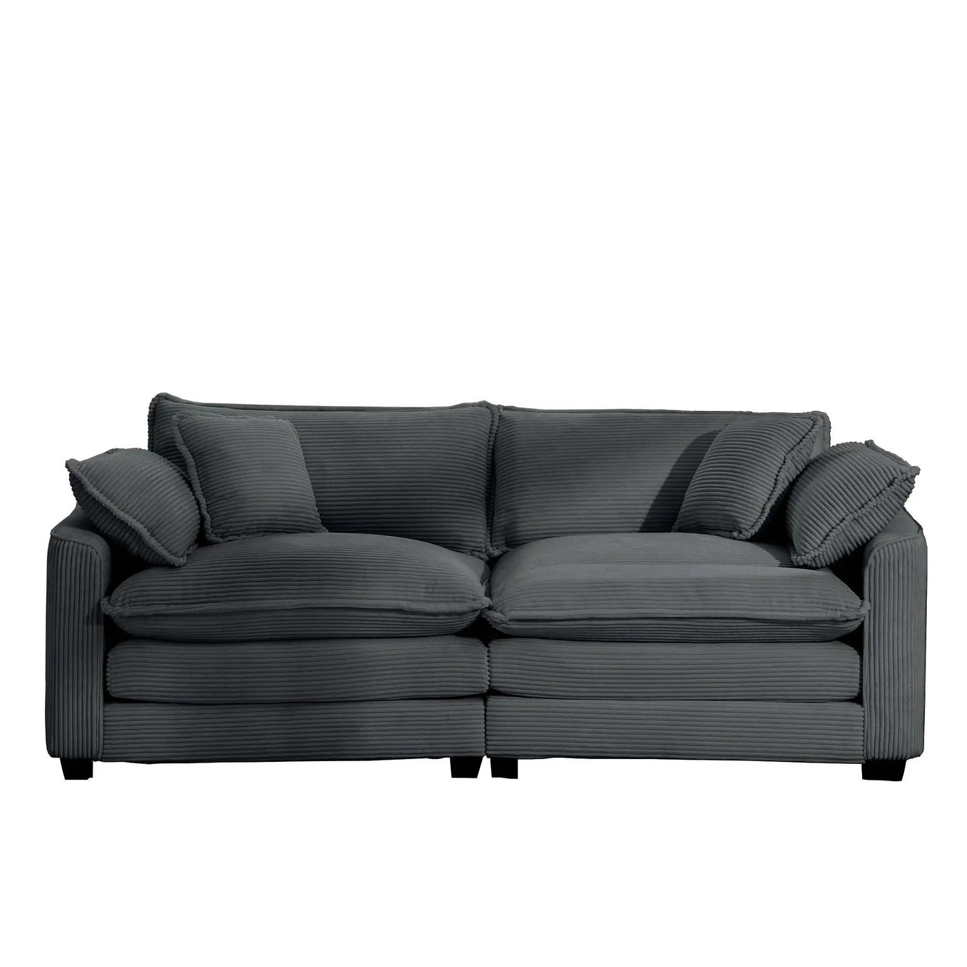 Modern 2 Seater With 4 Pillows, Upholstered Deep Seating Loveseat by Unique Piece Furniture