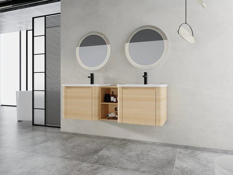 60'' Wall-Mounted Bathroom Vanity with Storage by HouseOfZazla