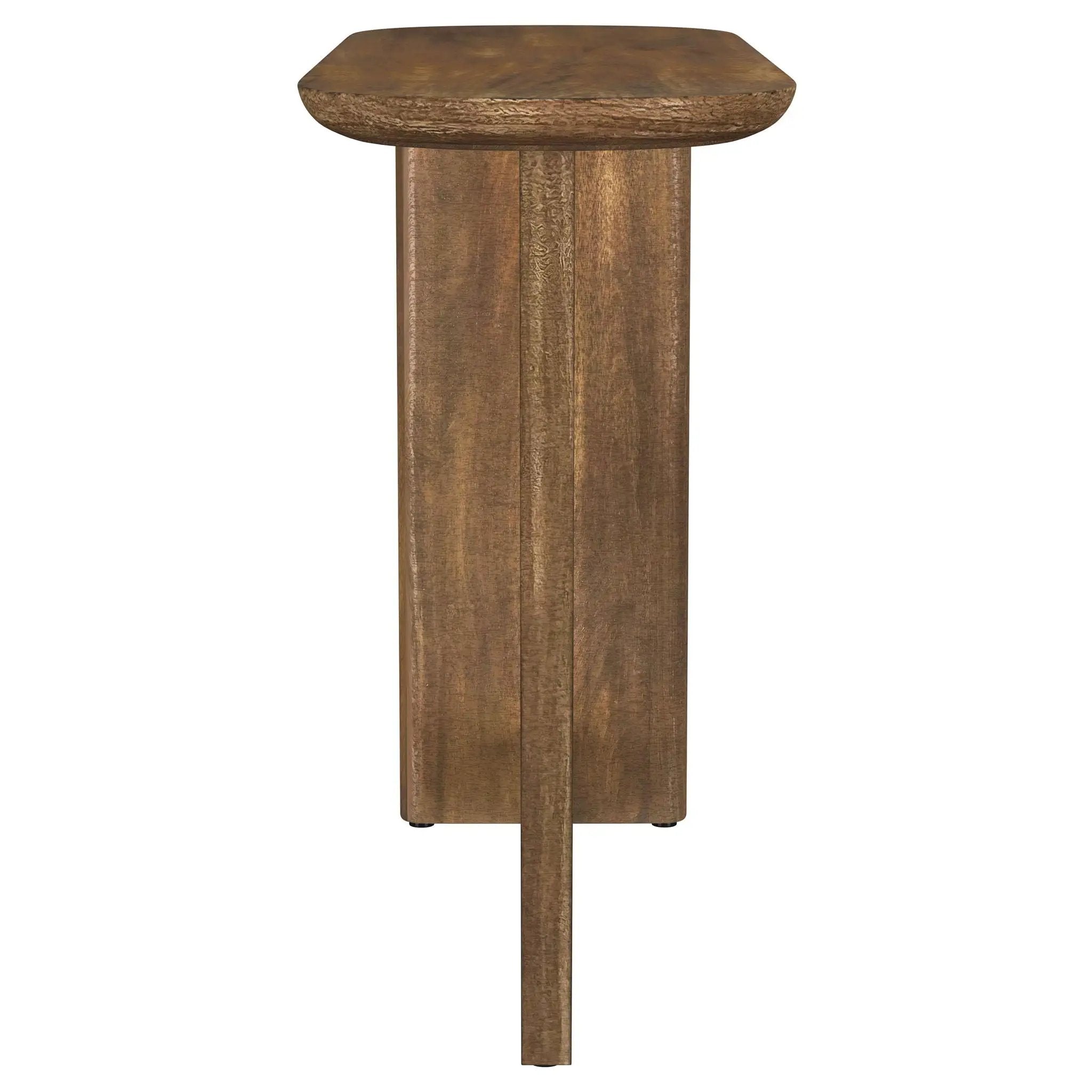 Fletcher Oval Solid Mango Wood Entryway Console Table Brown by Unique Piece Furniture