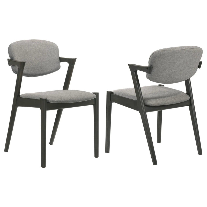 Stevie Padded Wood Dining Arm Chair Black (Set of 2) by Unique Piece Furniture