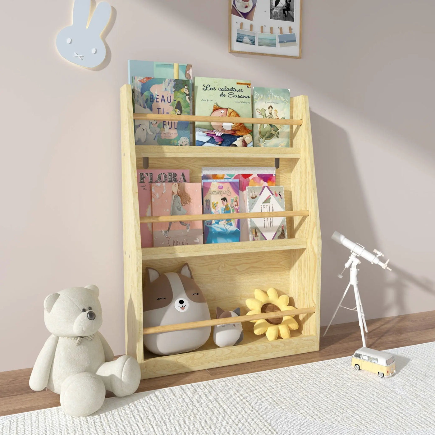 3 Tier Book Shelf, Compact Storage For Bedrooms by HouseOfZazla
