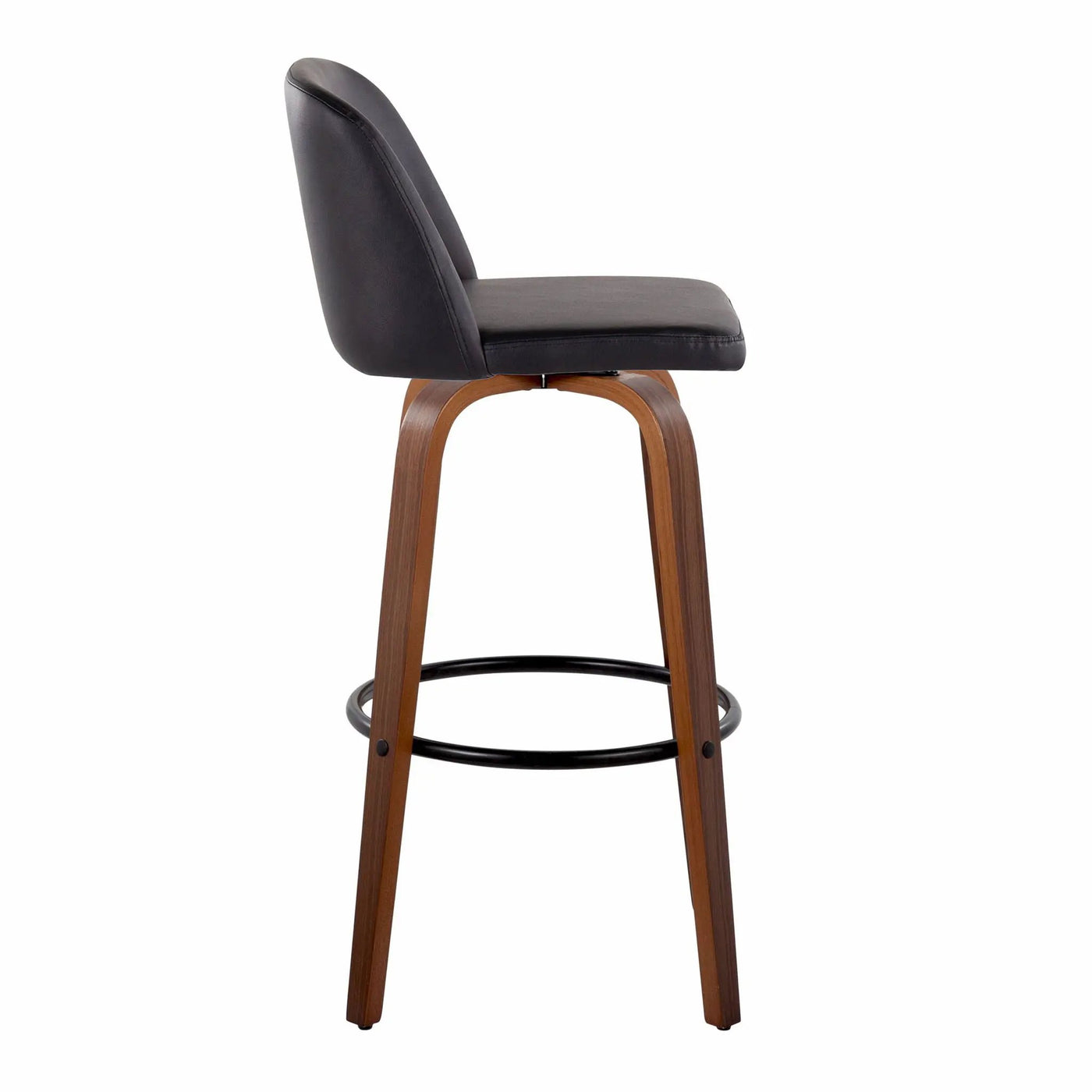 Toriano - Mid Century Modern Fixed Height Barstool Swivel And Round Footrest (Set of 2) by HouseOfZazla