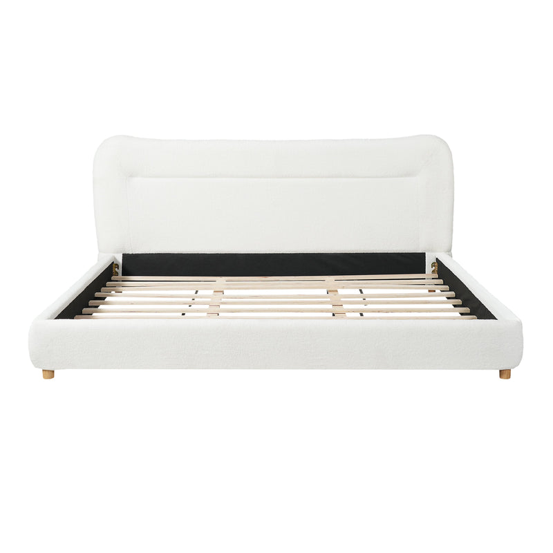 Minimalist Curved Headboard Teddy Bear Plush Bed - King by HouseOfZazla