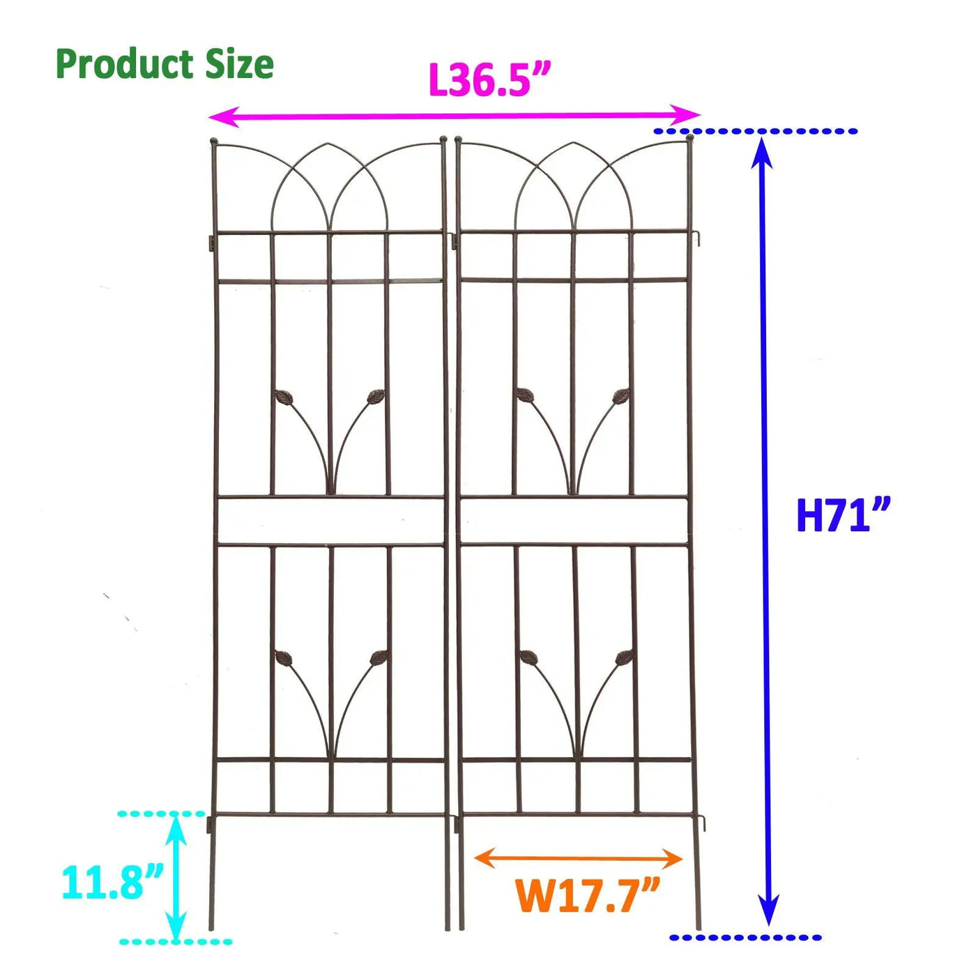 Metal Garden Trellis Rustproof For Climbing Plants Outdoor Flower Support by Unique Piece Furniture