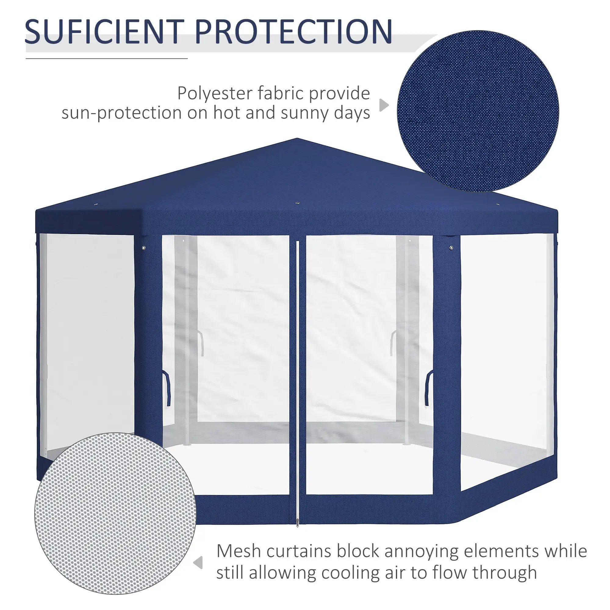 Outsunny 13' x 11' Outdoor Party Tent with Protective Mesh Sidewalls by HouseOfZazla