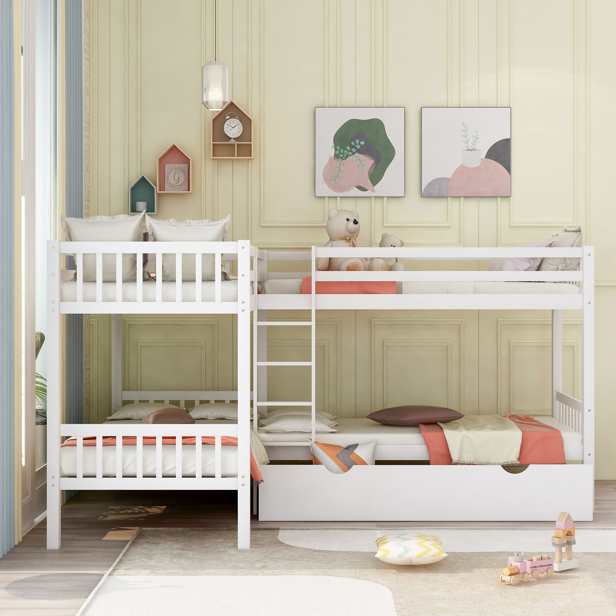 L Shaped Bunk Bed With Drawers by HouseOfZazla
