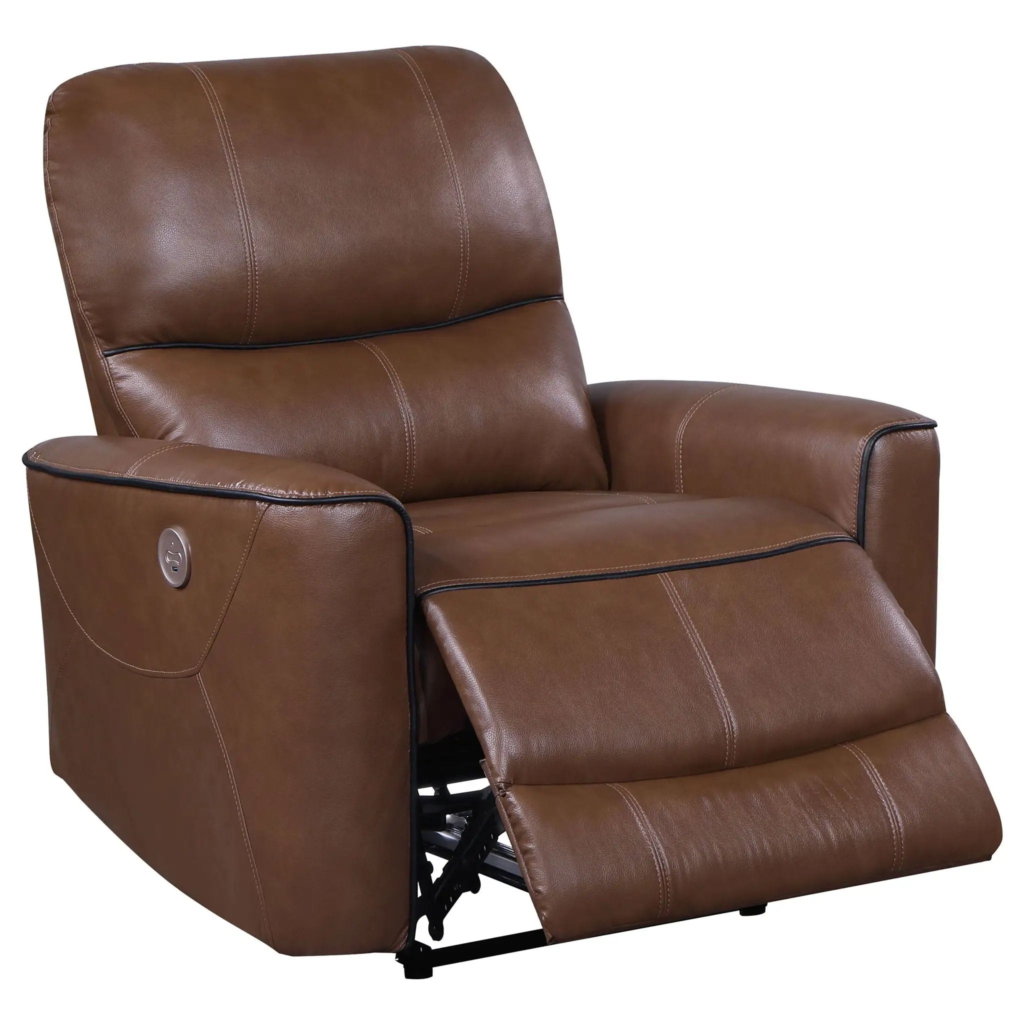 Denson - Upholstered Power Recliner Chair With USB Charging And Smooth Button Recline - Brown by Unique Piece Furniture