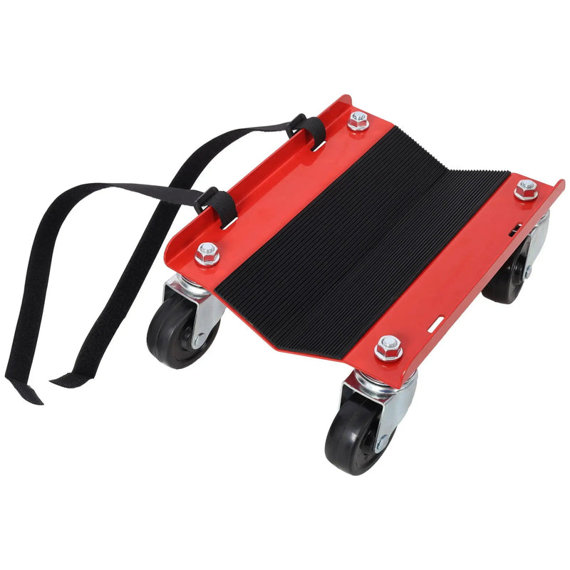 Heavy Duty Snowmobile Dolly V Slide With 2.5" Swivel Casters, Rubber Pad, 1500Lbs Capacity Steel - Red by HouseOfZazla