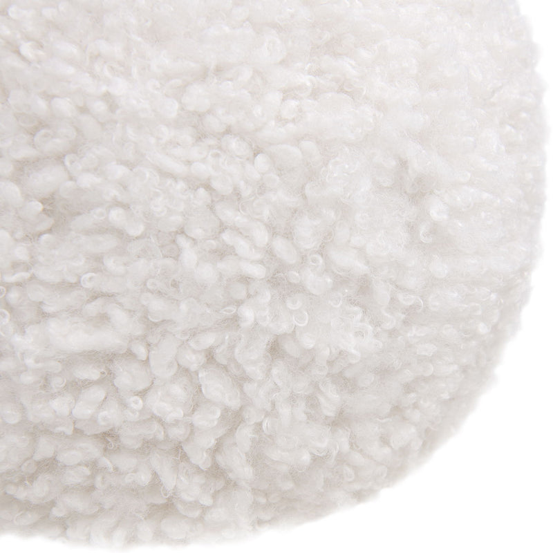 Ayla - Round Sphere Accent Ball Throw Pillow - Curly White by HouseOfZazla