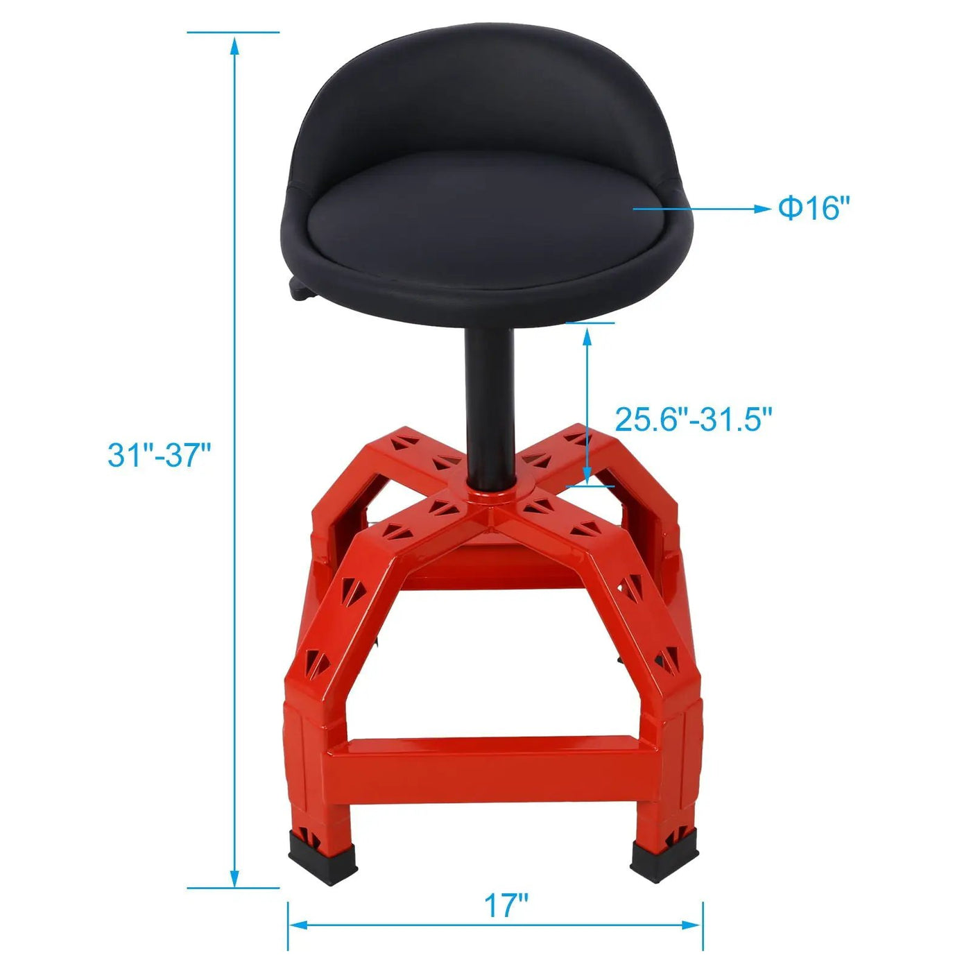 Pneumatic 360 Degree Swivel Stool, Mechanics Rolling Creeper Seat, Heavy Duty Mechanics Stool by HouseOfZazla