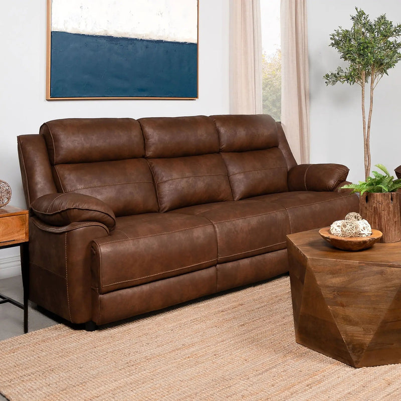 Worthington - Padded Arm Sofa - Dark Brown by HouseOfZazla