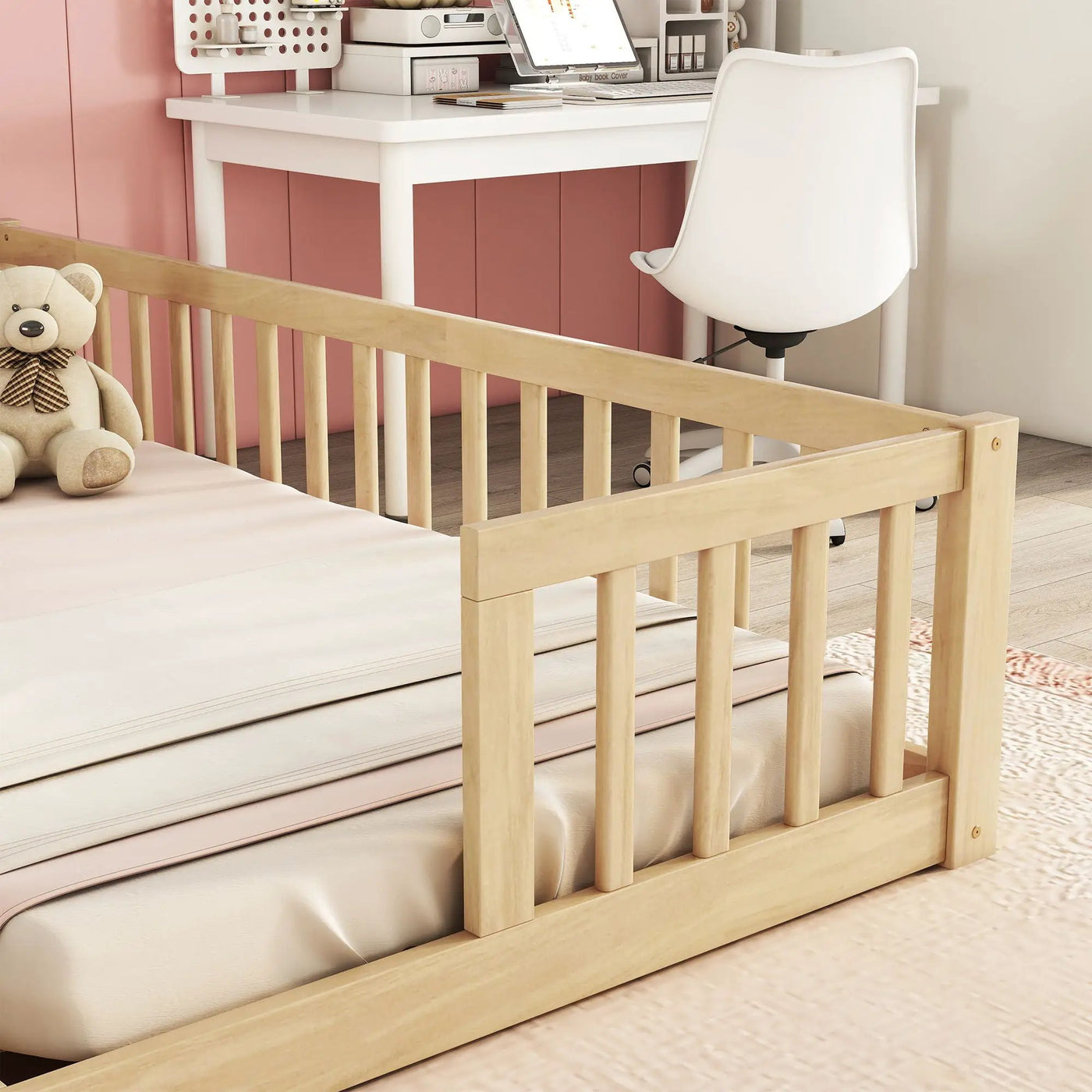 Double Floor Bed With Fence, Guardrails, Without Door by HouseOfZazla