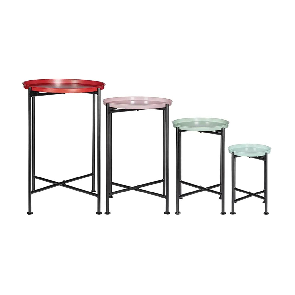 Set of 4 Multicolor Round Nesting Plant Stands by HouseOfZazla
