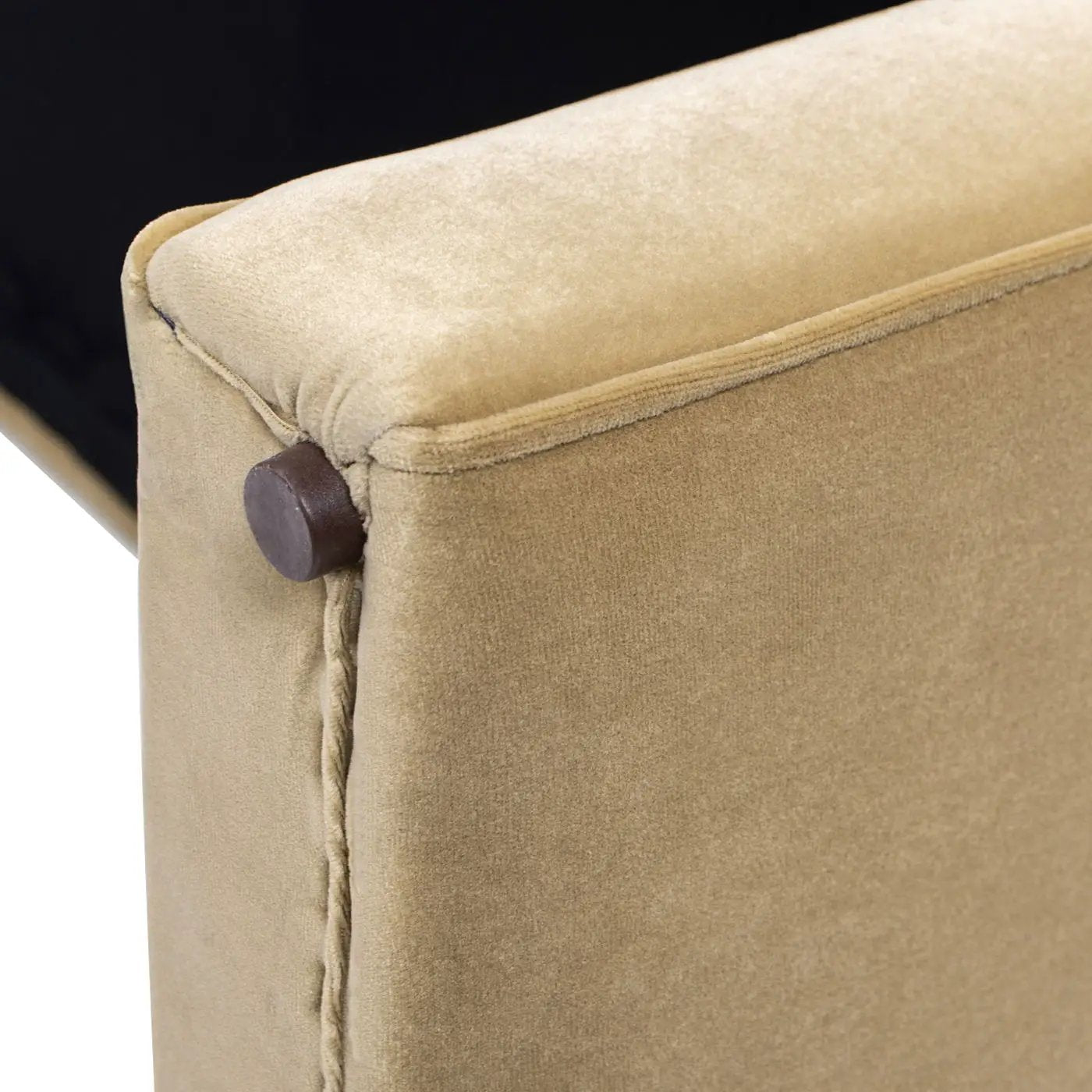 Mason - Arched Arm Bench With Bolster Pillows - Camel Brown Beige by Unique Piece Furniture