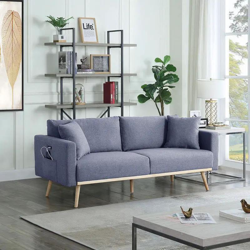 Easton - Fabric Sofa With USB Charging Ports Pockets And Pillows by Unique Piece Furniture