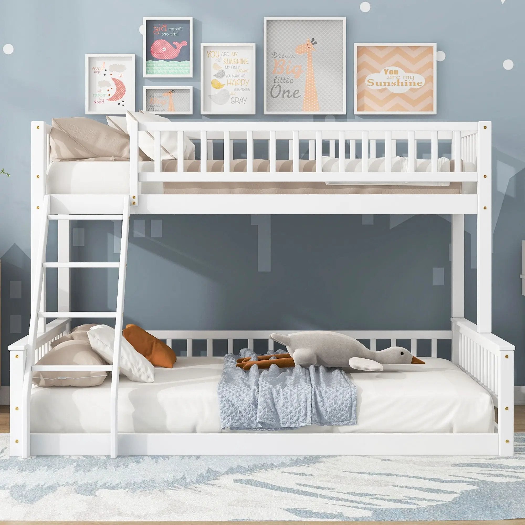 Bunk Bed With Ladder And Guardrails