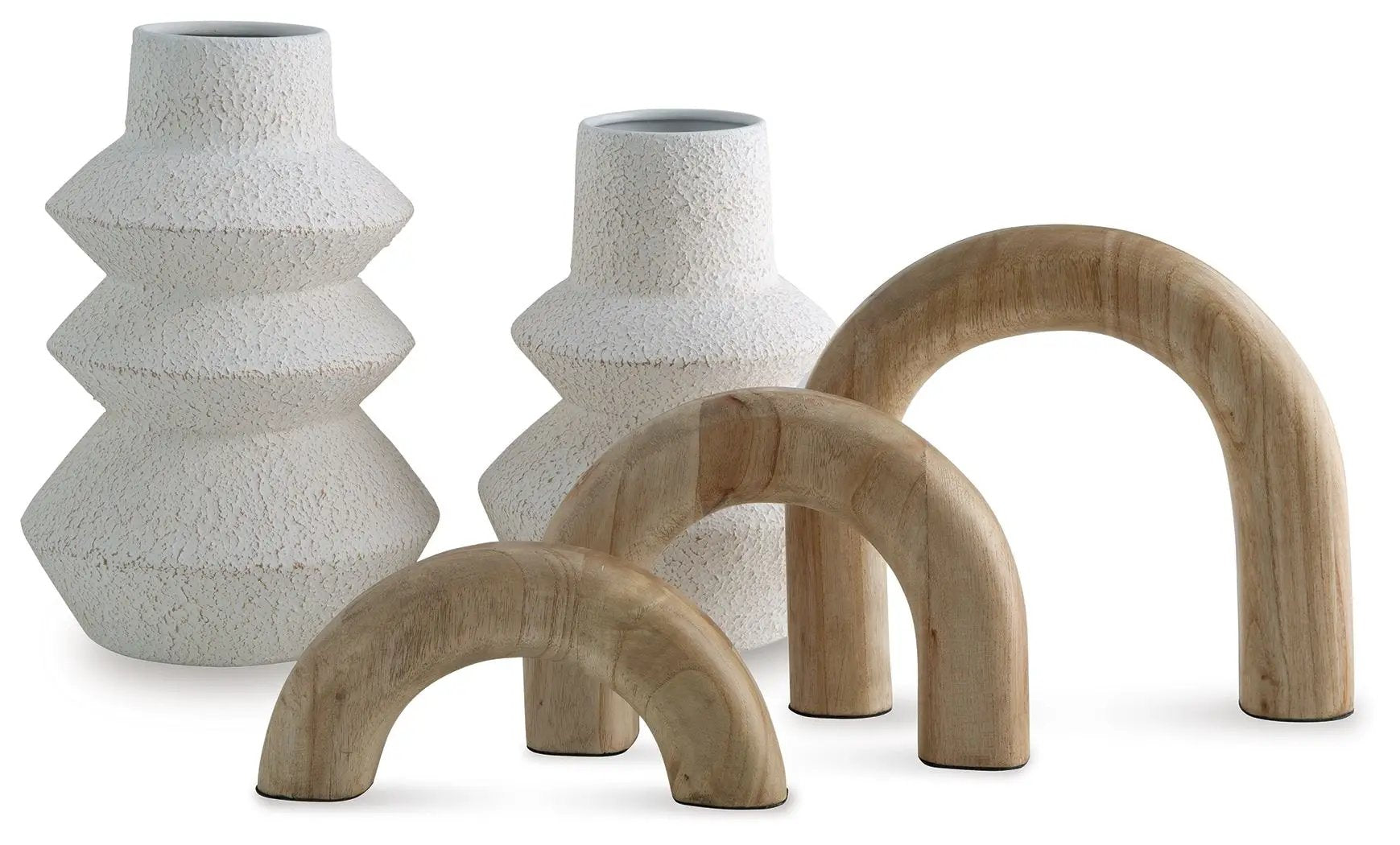 Maddwarth - Accessory Set (Set of 5) - White / Natural Brown by Unique Piece Furniture