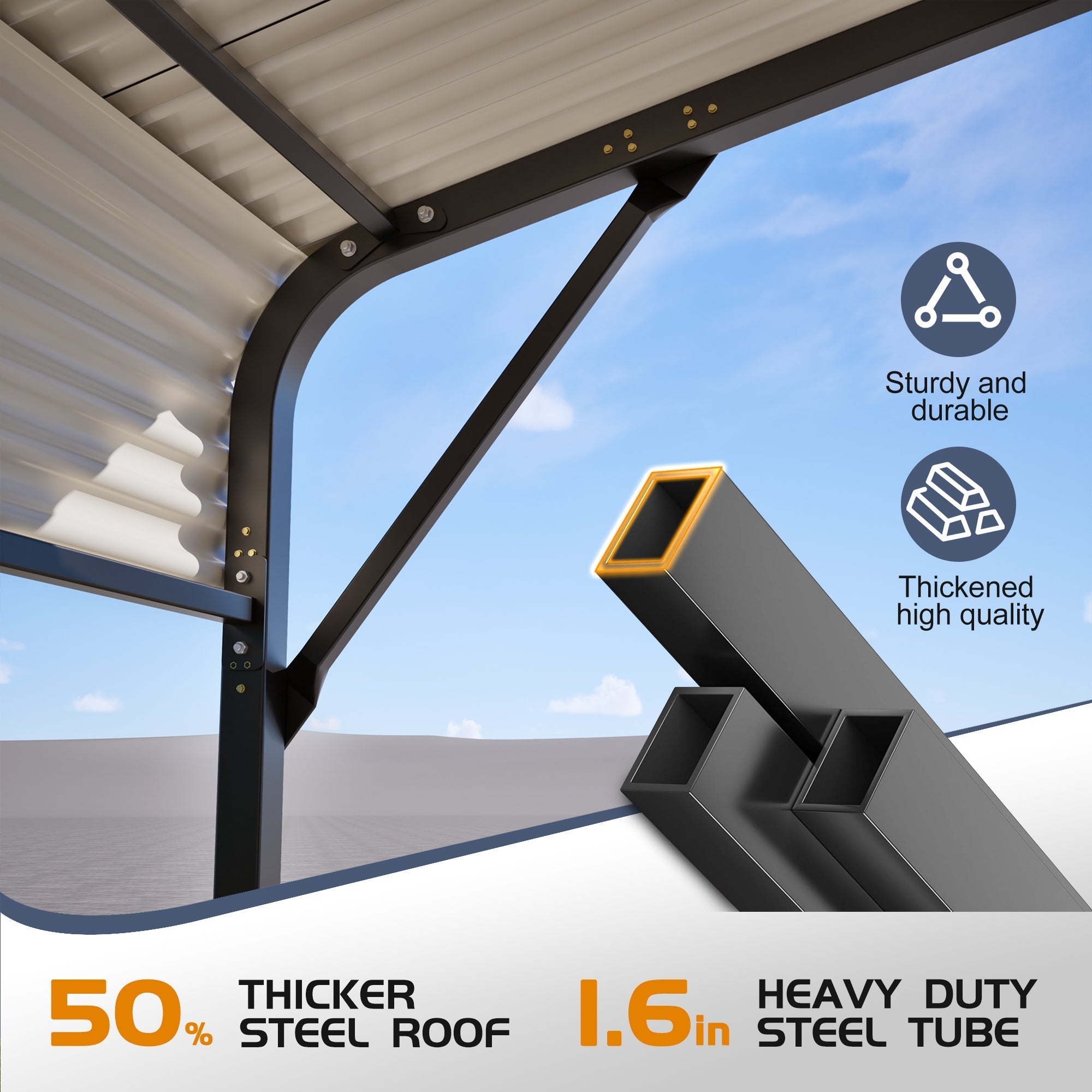 20'x20' Galvanated Steel Carport Canopy by HouseOfZazla