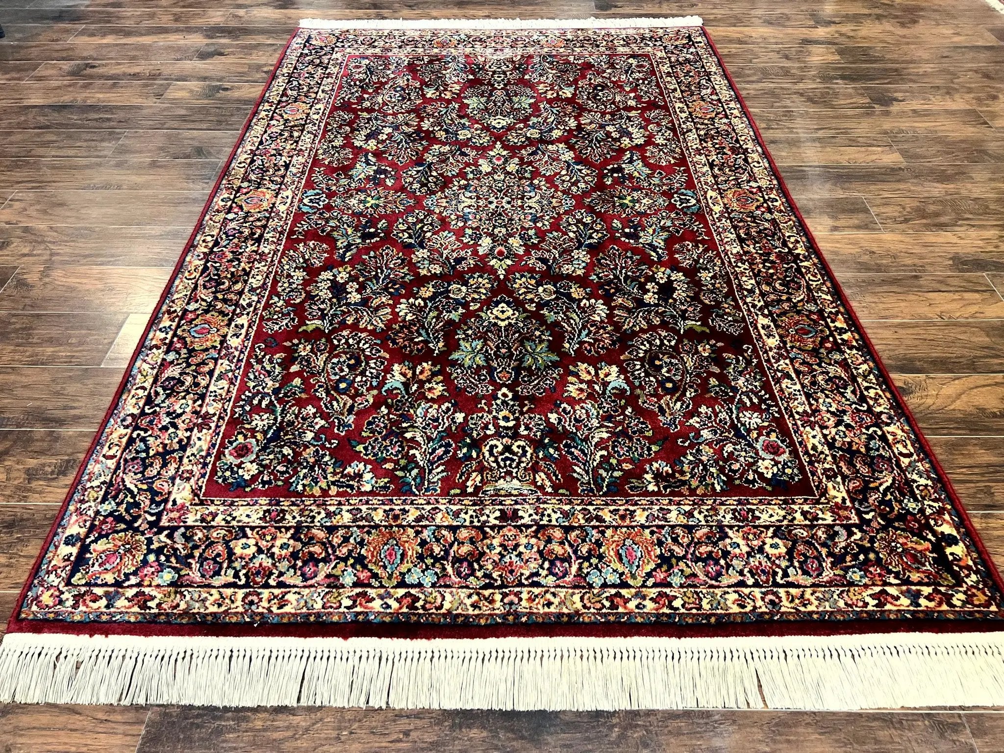 Karastan Rug 5.9 x 9 Red Sarouk Rug #785, Karastan Wool Rug, Karastan Carpet, Original 700 Series Vintage Karastan Oriental Rug Discontinued by Jewel Rugs