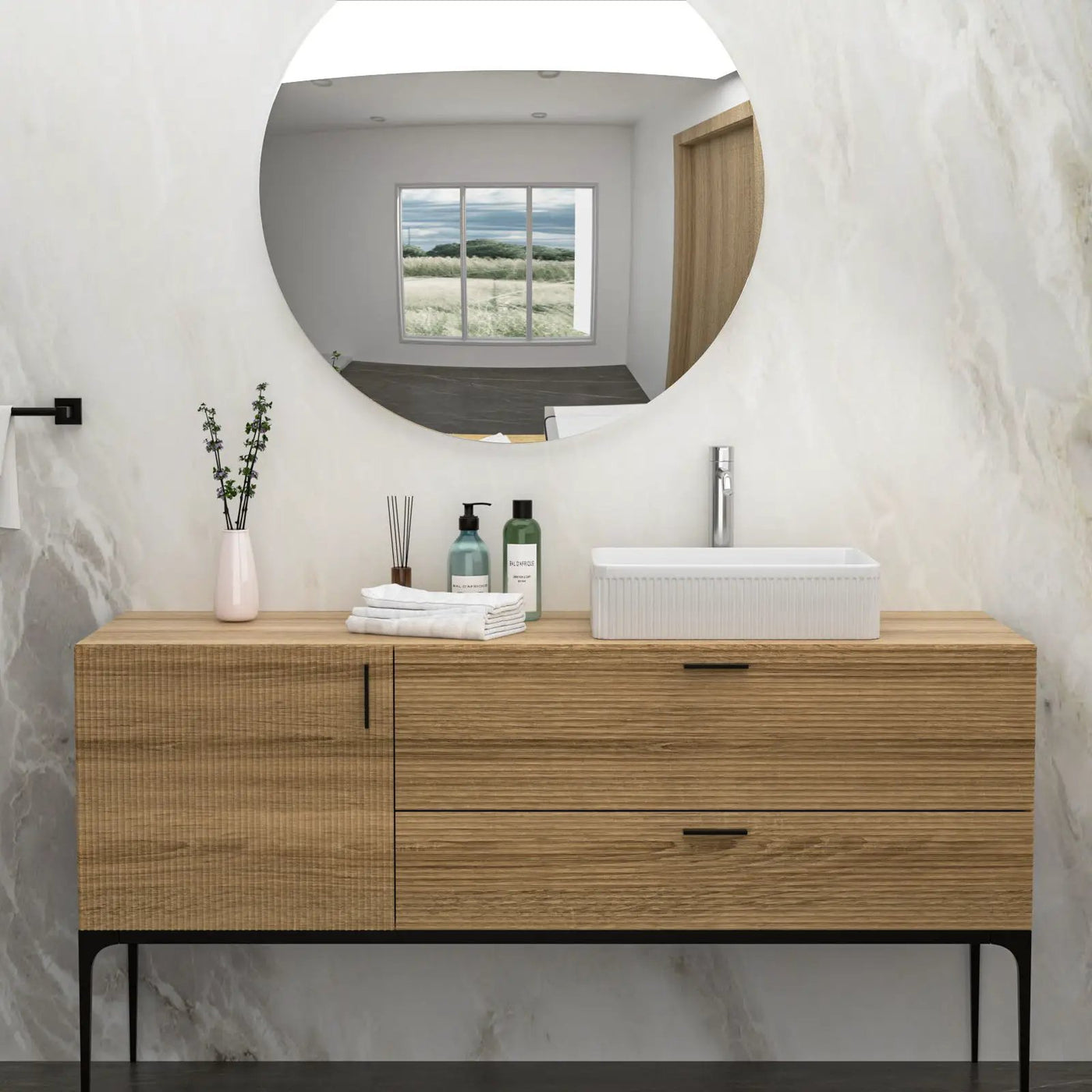 Modern Ceramic Rectangular Vessel Bathroom Sink by HouseOfZazla