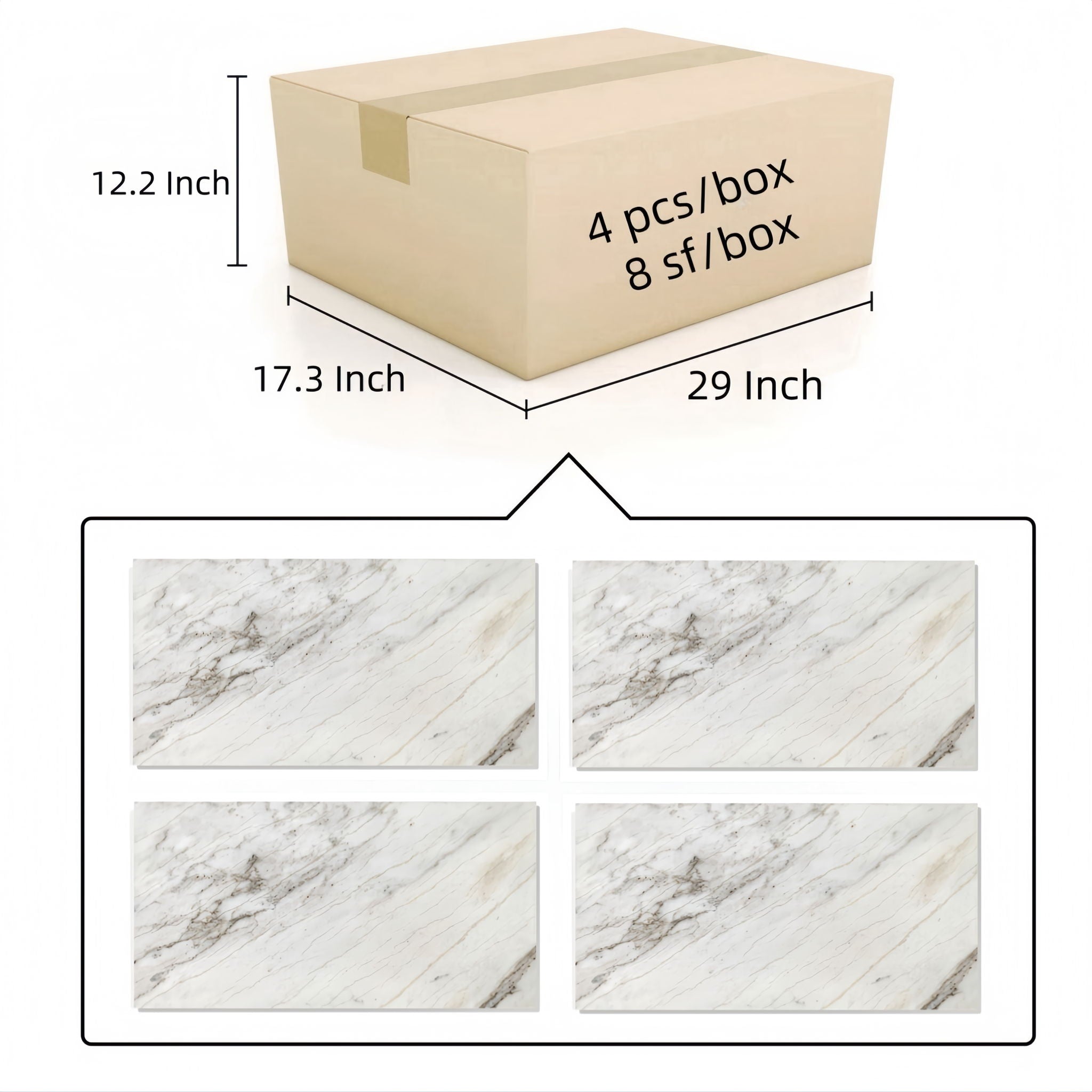 Natural Marble Polished Tile For Wall And Floor (Set of 4) by HouseOfZazla