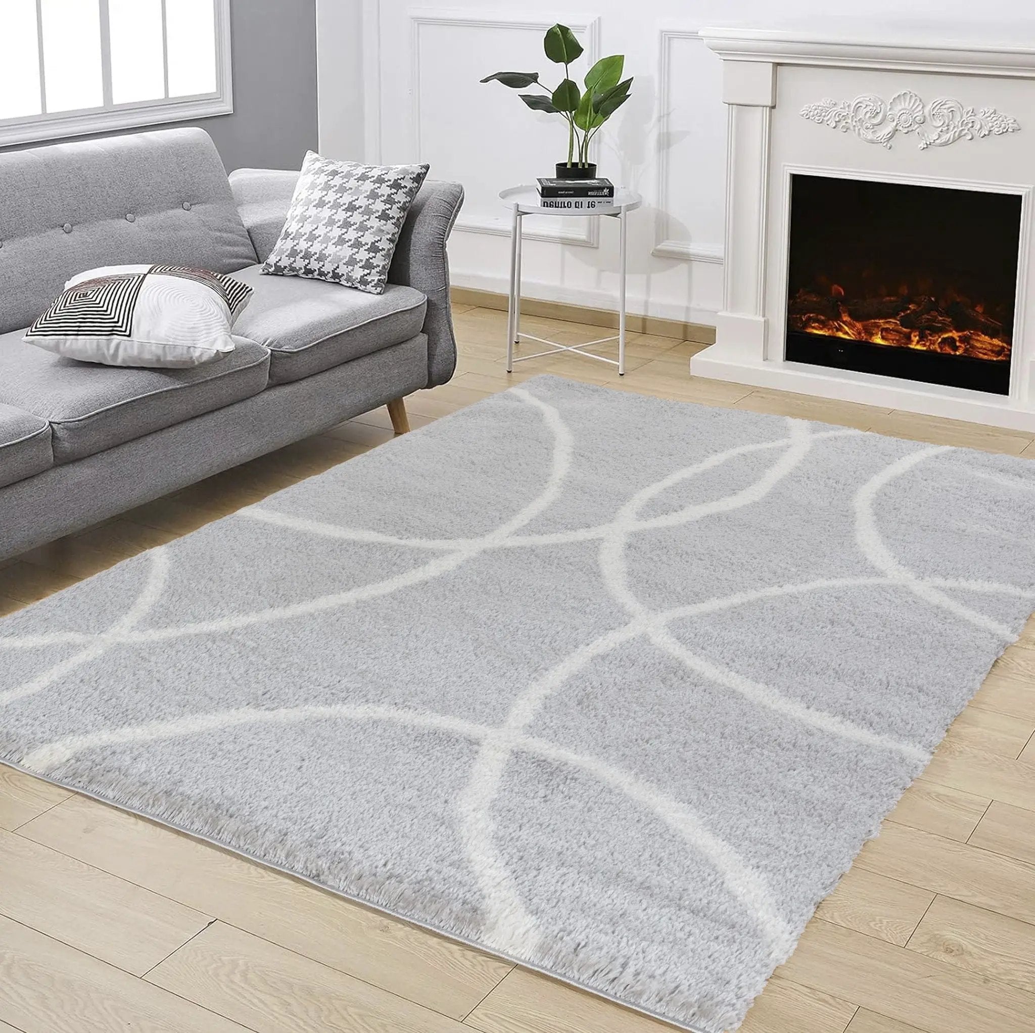 Loft Shag - 5' 3" X 7' Shaggy Area Rug - Gray by HouseOfZazla