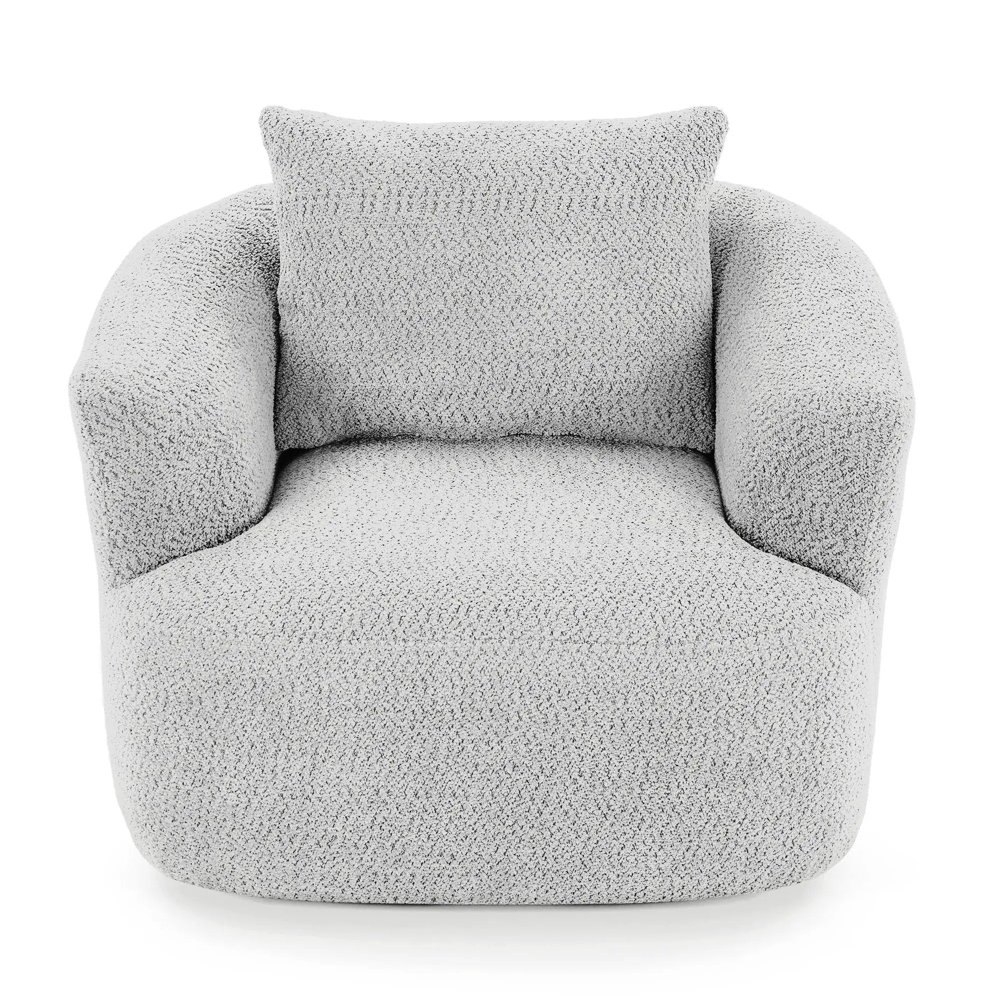 360° Swivel Barrel Sofa Chair With Throw Pillow, Upholstered Accent Chair by HouseOfZazla