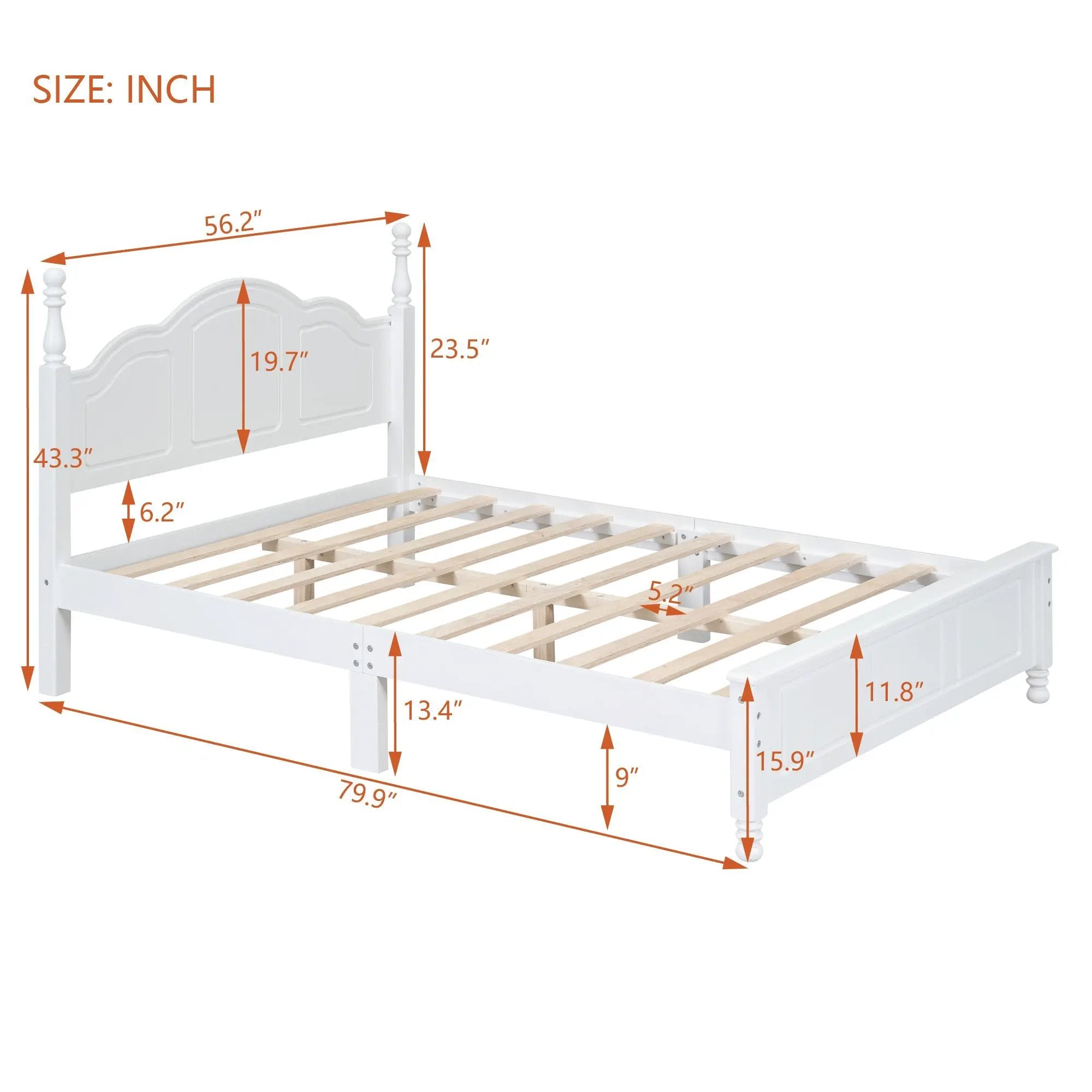 Full Size Wood Platform Bed Frame,Retro Style Platform by BLAKHOM
