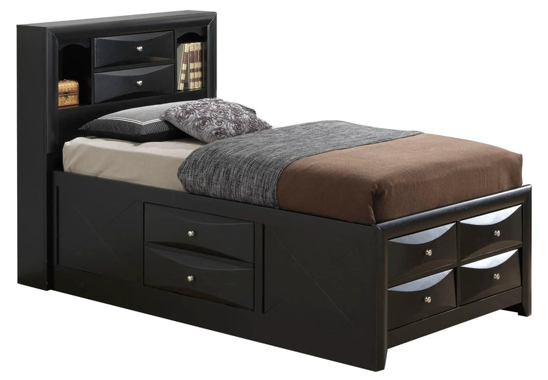 Modern Design Storage Bed With Bookcase Headboard by Unique Piece Furniture