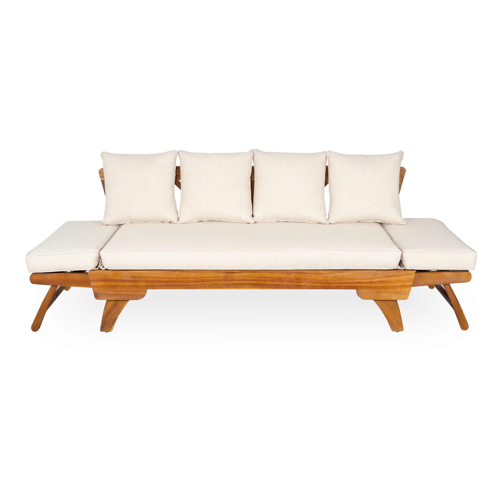 Outdoor Patio Daybed Sofa, 3 Seat Sofa With Foldable Arm 4 Back Pillows by HouseOfZazla