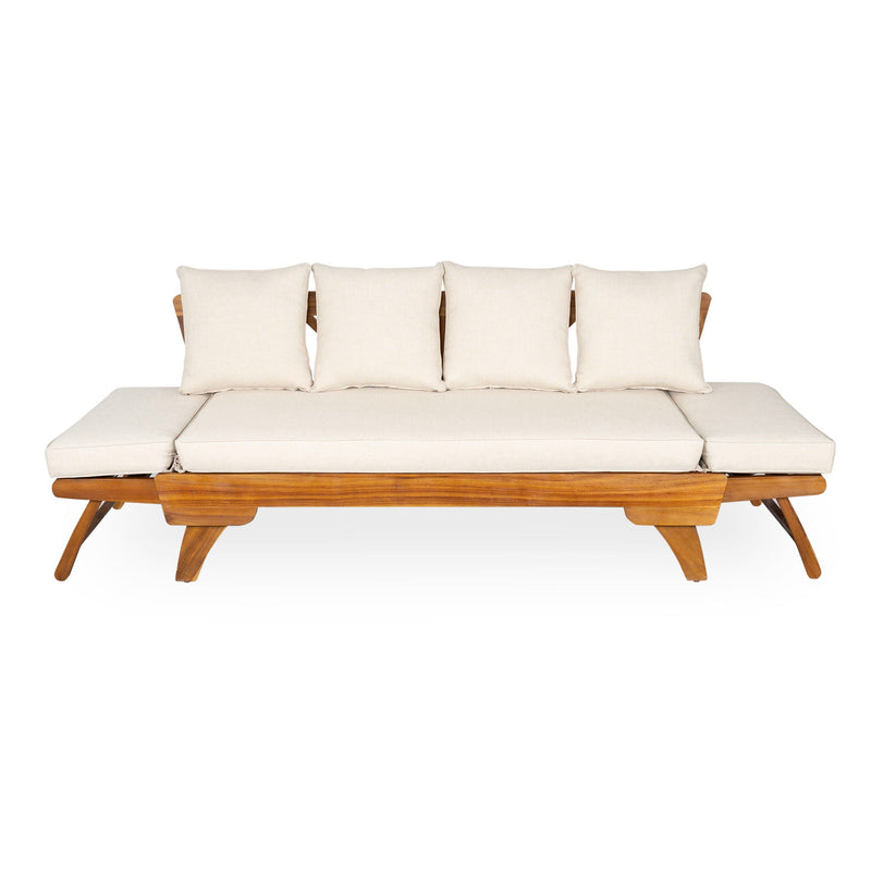 Outdoor Patio Daybed Sofa, 3 Seat Sofa With Foldable Arm 4 Back Pillows by HouseOfZazla