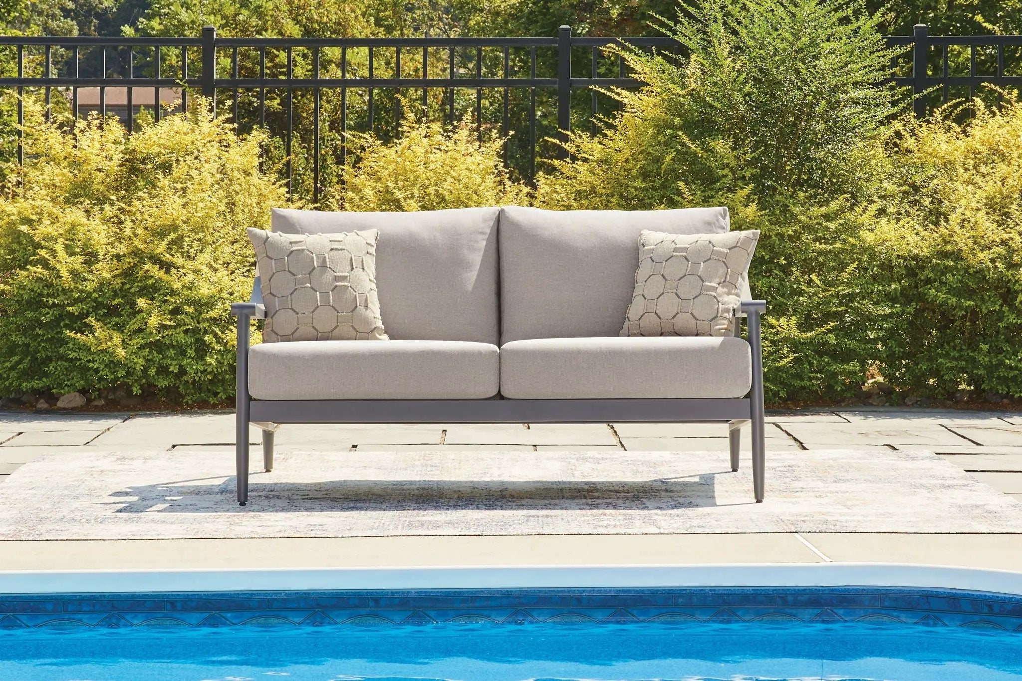 Ocean Beach - Loveseat With Cushion - Gray by Unique Piece Furniture