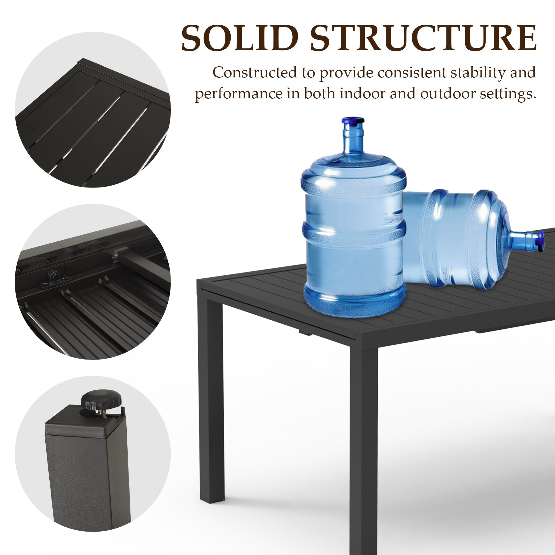 97.2"L Extendable Aluminum Outdoor Dining Table by HouseOfZazla