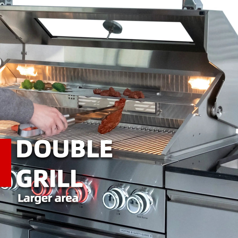 Deluxe Stainless Steel 96-Inch 6-Burner Outdoor Kitchen Grill by HouseOfZazla