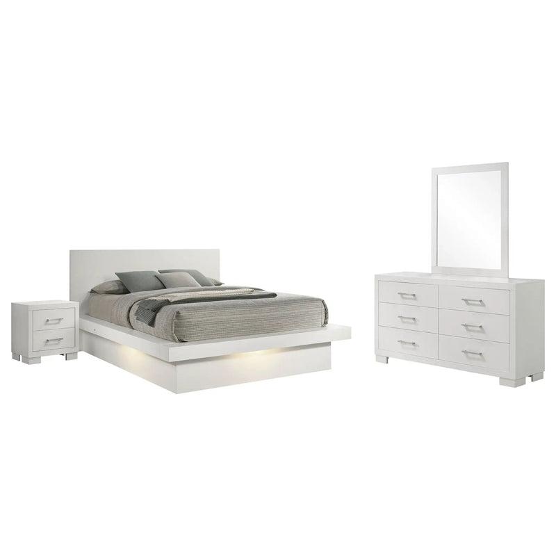 Jessica 4-piece Queen LED Bedroom Set Snow White by Unique Piece Furniture