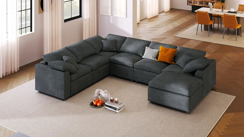 U_Style 120.8" Extra Large Modular Sectional Sofa by HouseOfZazla