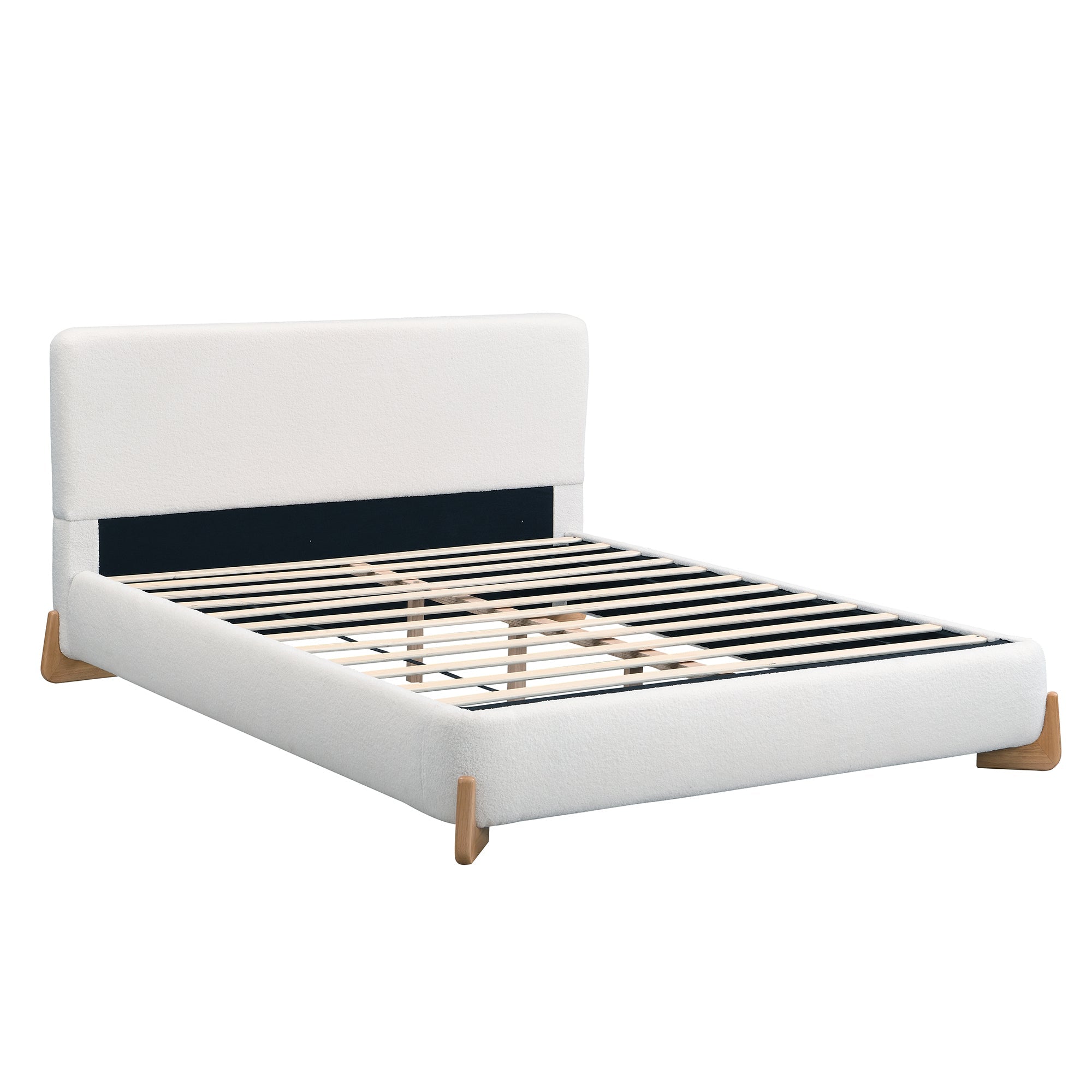 Elegant Boucle Upholstered Bed, Queen Size by HouseOfZazla