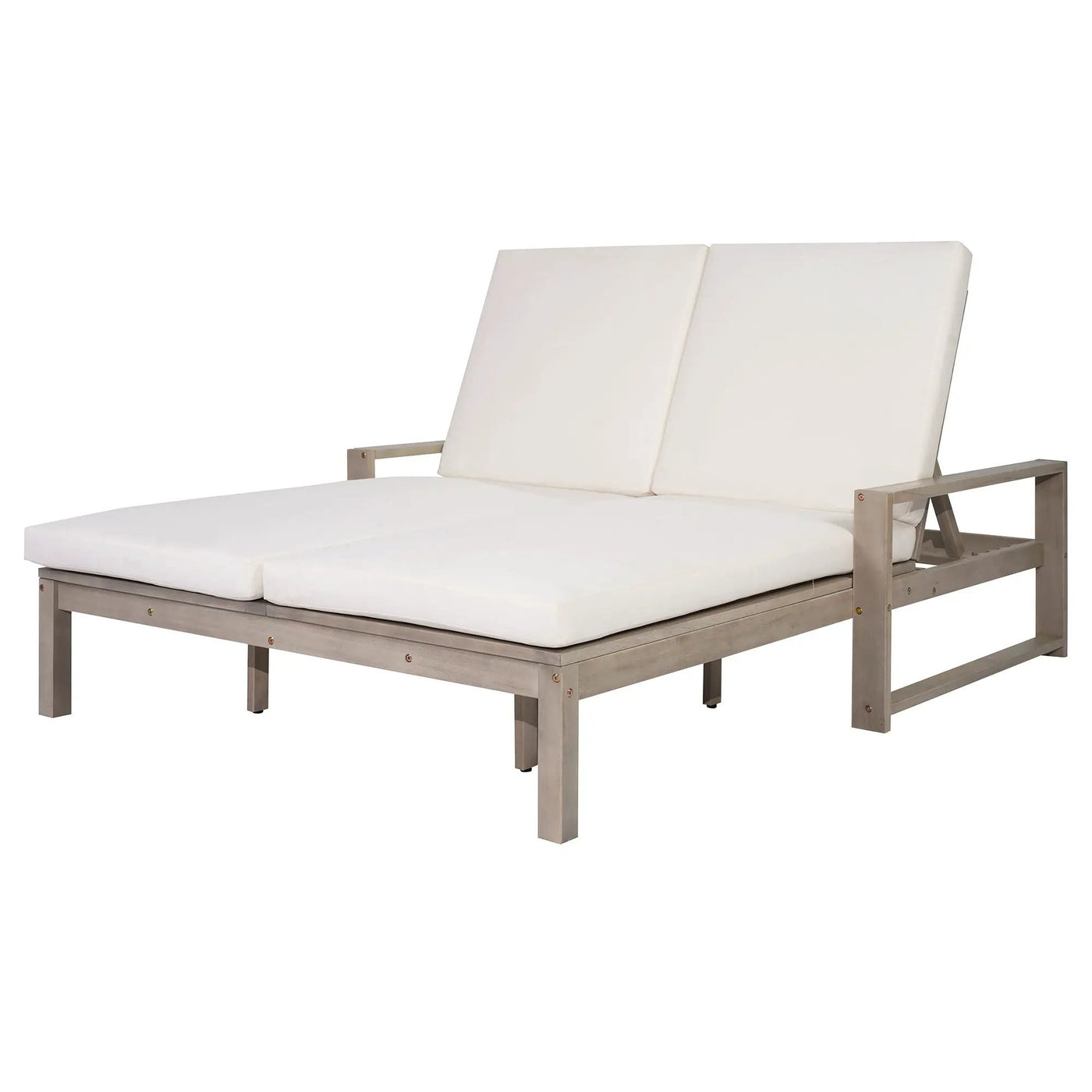 Outdoor Double Lounge Chair With 5 Position Adjustable Backrest by Unique Piece Furniture