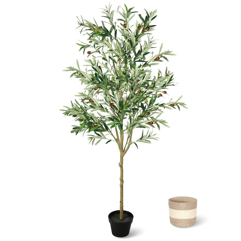 6FT Artificial Olive Tree Indoor Faux Plant by HouseOfZazla