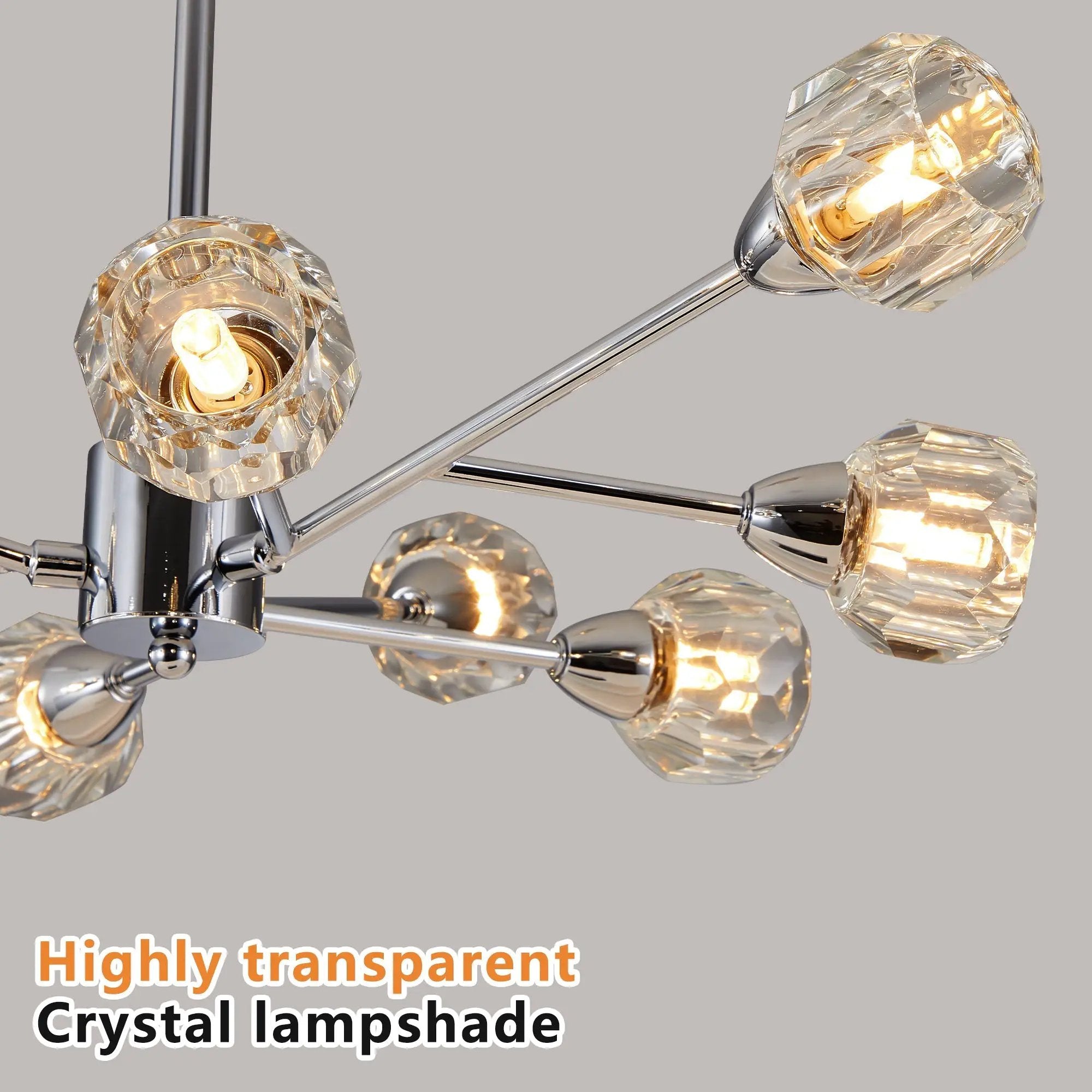 28" Modern Crystal Chandelier With 9 Lights by HouseOfZazla