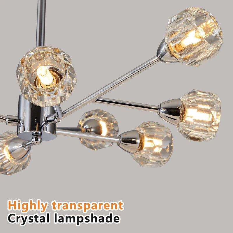 28" Modern Crystal Chandelier With 9 Lights by HouseOfZazla
