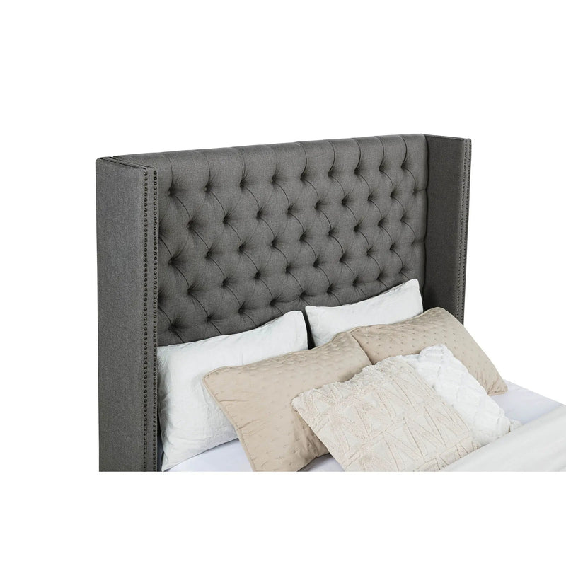 Lendra - Upholstered Wingback Bed With Tufted Headboard by HouseOfZazla