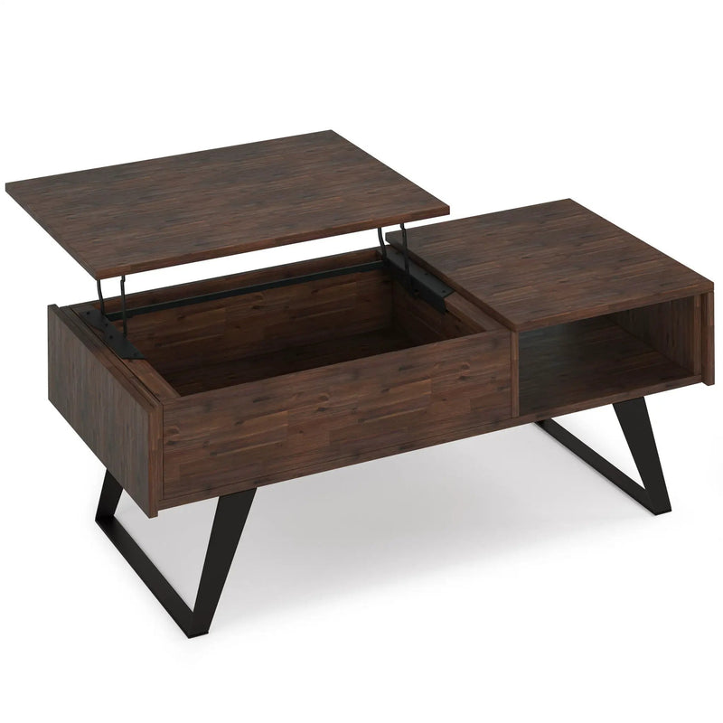 Lowry - Lift Top Coffee Table - Distressed Charcoal Brown by HouseOfZazla