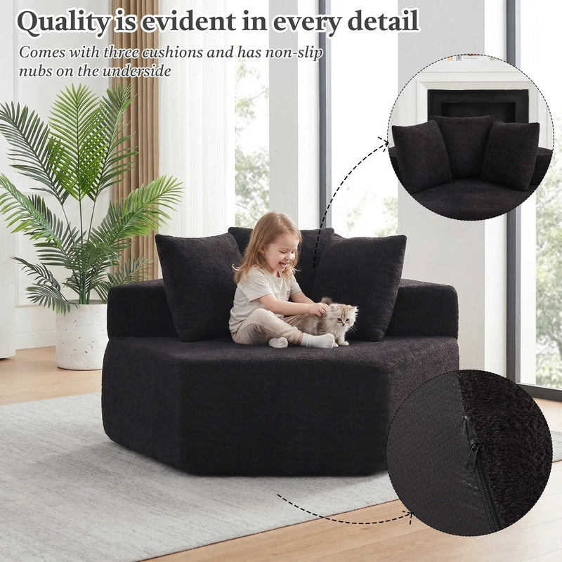 54-Inch Modern-Style Hexagonal Lounge Chair by HouseOfZazla